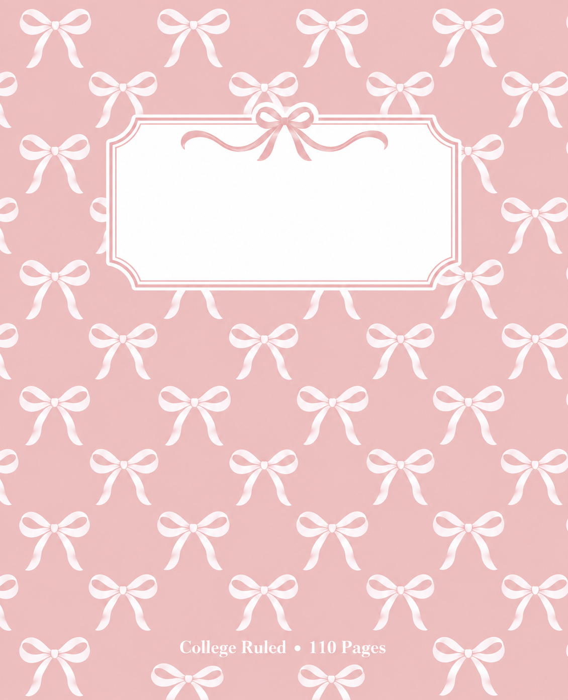 Pink & White Bows composition notebook cover
