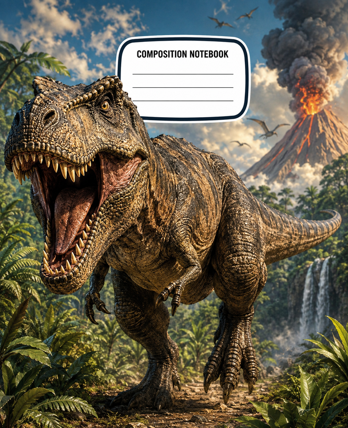 T-Rex Dinosaur composition notebook cover