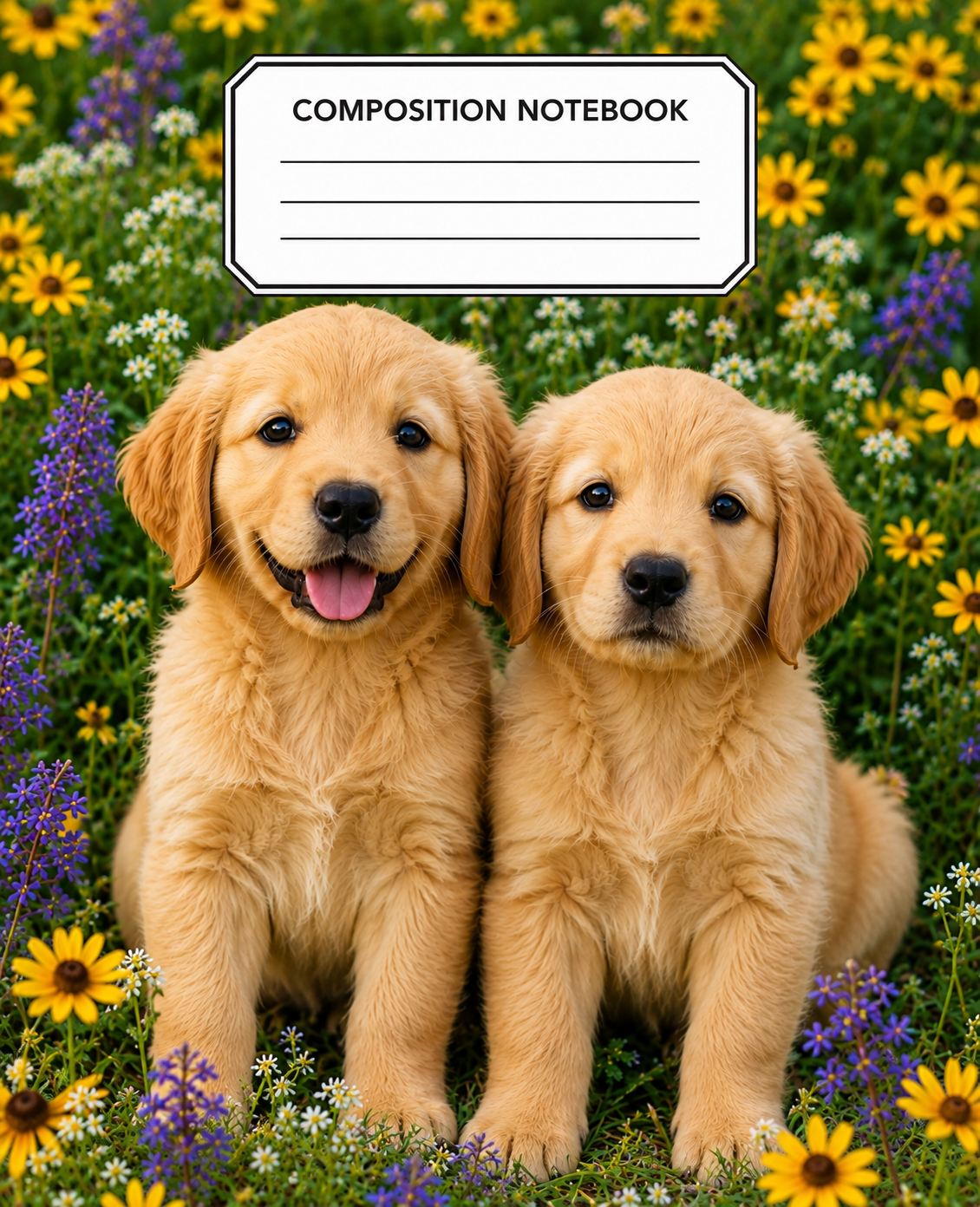 Golden Retriever Puppies composition notebook cover