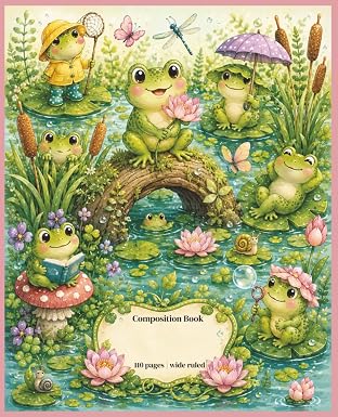 Kawaii Frogs composition notebook cover