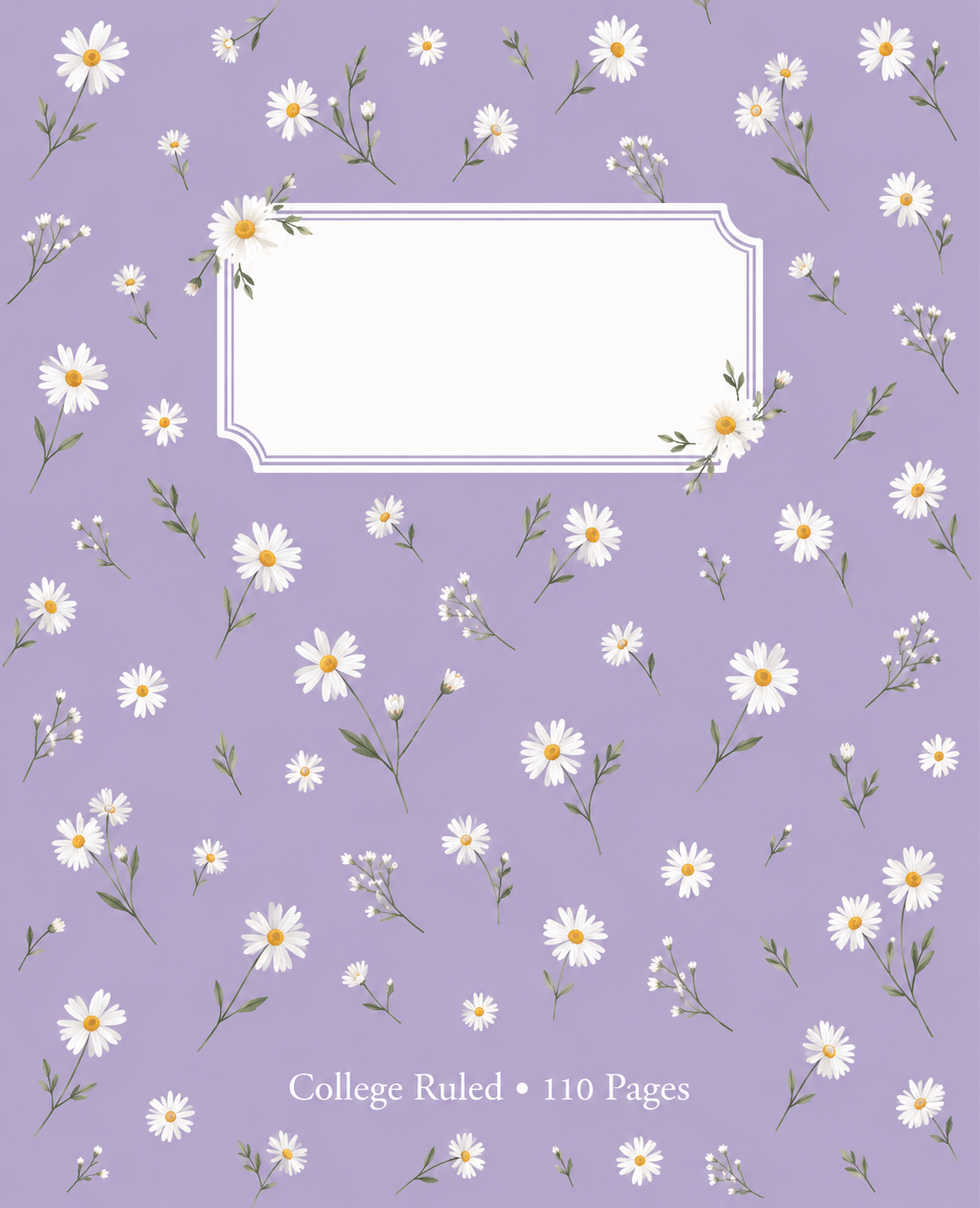 Lavender Daisies composition notebook cover