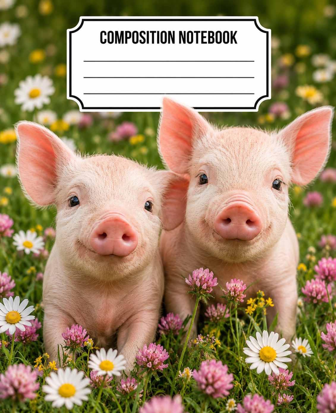 Cute Pigs composition notebook cover